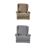 Maxbell 2 Set Stretch Wing Back Arm Chair Cover Wingback Sofa Slipcover Sand Grey
