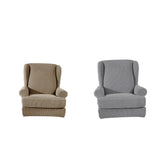Maxbell 2 Set Stretch Wing Back Arm Chair Cover Wingback Sofa Slipcover Sand Grey