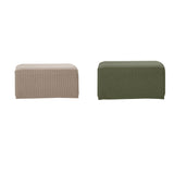 Maxbell 2pcs Ottoman Pouf Cover Foot Rest Stool Sofa Slipcover Protector Sand/Green