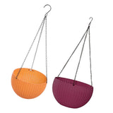 Maxbell 2pcs Plastic Flower Pot Hanging Basket Garden Planter Balcony Decoration