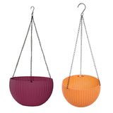 Maxbell 2pcs Plastic Flower Pot Hanging Basket Garden Planter Balcony Decoration