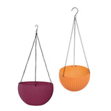 Maxbell 2pcs Plastic Flower Pot Hanging Basket Garden Planter Balcony Decoration