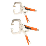 Maxbell 2pcs 6in 14in C Clamp Vise Grip Locking Regular Tip Multi Pincers Tongs