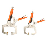 Maxbell 2pcs 6in 14in C Clamp Vise Grip Locking Regular Tip Multi Pincers Tongs