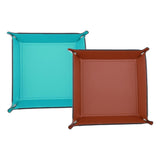 Maxbell 2pcs Leather Quadrangle Board Game Dice Storage Collapsible Desktop Storage