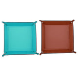 Maxbell 2pcs Leather Quadrangle Board Game Dice Storage Collapsible Desktop Storage