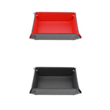 Maxbell 2pcs Quadrangle Board Game Dice Storage Home Desktop Storage Red & Black