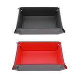 Maxbell 2pcs Quadrangle Board Game Dice Storage Home Desktop Storage Red & Black