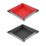 Maxbell 2pcs Quadrangle Board Game Dice Storage Home Desktop Storage Red & Black