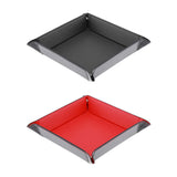 Maxbell 2pcs Quadrangle Board Game Dice Storage Home Desktop Storage Red & Black