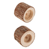 Maxbell 2pcs Tree Stump Candle Holder Wooden Tea Light Candlestick Decor 5cm & 6cm