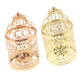 Maxbell 2pcs Electroplated Metal Birdcage Shape Tea Light Candle Holder Home Decor