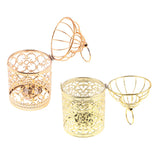Maxbell 2pcs Electroplated Metal Birdcage Shape Tea Light Candle Holder Home Decor