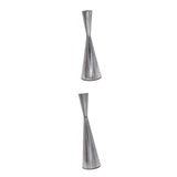 Maxbell 2pcs Pillar Dinner Candle Holder Candleholder Stand for Wedding Decor Silver