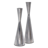 Maxbell 2pcs Pillar Dinner Candle Holder Candleholder Stand for Wedding Decor Silver