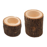 Maxbell 2pcs Tree Stump Wooden Candle Holder Tea Light Holder for Wedding Decor