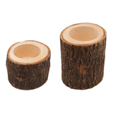 Maxbell 2pcs Tree Stump Wooden Candle Holder Tea Light Holder for Wedding Decor