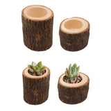 Maxbell 2pcs Tree Stump Wooden Candle Holder Tea Light Holder for Wedding Decor