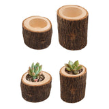 Maxbell 2pcs Tree Stump Wooden Candle Holder Tea Light Holder for Wedding Decor