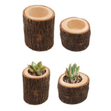 Maxbell 2pcs Tree Stump Wooden Candle Holder Tea Light Holder for Wedding Decor