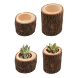 Maxbell 2pcs Tree Stump Wooden Candle Holder Tea Light Holder for Wedding Decor