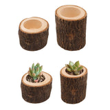 Maxbell 2pcs Tree Stump Wooden Candle Holder Tea Light Holder for Wedding Decor