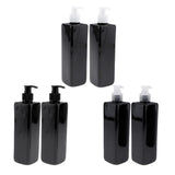 Maxbell 6Pcs Empty Plastic Shampoo Bottles with Lotion Pumps 500ML Refillable Black