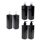Maxbell 6Pcs Empty Plastic Shampoo Bottles with Lotion Pumps 500ML Refillable Black