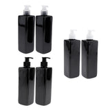 Maxbell 6Pcs Empty Plastic Shampoo Bottles with Lotion Pumps 500ML Refillable Black