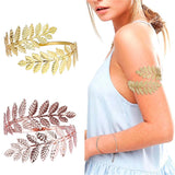 Maxbell 2pcs Swirl Leaf Shape Upper Arm Cuff Armlet Armband Bangle Bracelet Gifts