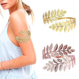 Maxbell 2pcs Swirl Leaf Shape Upper Arm Cuff Armlet Armband Bangle Bracelet Gifts