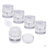 Maxbell Empty Loose Powder Case w/ Sifter Refillable Eyeshadow Blusher Jars 3ml 10x