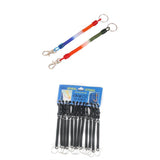 Maxbell 24 pcs Retractable Spiral Stretch String Keychain Key Ring Chain Keyring