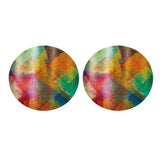 Maxbell 2pcs Table Cover Decoration Elastic Edged Tablecloth 47inch Geometric Color