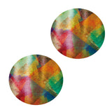 Maxbell 2pcs Table Cover Decoration Elastic Edged Tablecloth 47inch Geometric Color