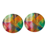 Maxbell 2pcs Table Cover Decoration Elastic Edged Tablecloth 47inch Geometric Color