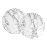 Maxbell 2pcs Polyester Table Cover Cloth Kitchen Tablecloth 47" Round Marble Pattern