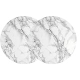 Maxbell 2pcs Polyester Table Cover Cloth Kitchen Tablecloth 47" Round Marble Pattern