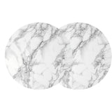 Maxbell 2pcs Polyester Table Cover Cloth Kitchen Tablecloth 47" Round Marble Pattern