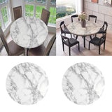 Maxbell 2pcs Polyester Table Cover Cloth Kitchen Tablecloth 47" Round Marble Pattern