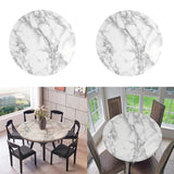 Maxbell 2pcs Polyester Table Cover Cloth Kitchen Tablecloth 47" Round Marble Pattern