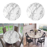 Maxbell 2pcs Polyester Table Cover Cloth Kitchen Tablecloth 47" Round Marble Pattern