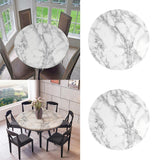 Maxbell 2pcs Polyester Table Cover Cloth Kitchen Tablecloth 47" Round Marble Pattern