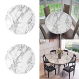 Maxbell 2pcs Polyester Table Cover Cloth Kitchen Tablecloth 47" Round Marble Pattern