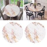 Maxbell 2pcs Waterproof Table Cover Kitchen Elastic Edged Tablecloth Marble Grain