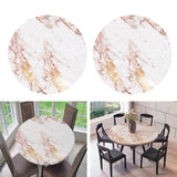 Maxbell 2pcs Waterproof Table Cover Kitchen Elastic Edged Tablecloth Marble Grain