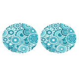Maxbell 2pcs Table Cover Decoration Elastic Edged Tablecloth Dia1.2m Round Blue