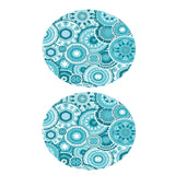 Maxbell 2pcs Table Cover Decoration Elastic Edged Tablecloth Dia1.2m Round Blue