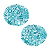Maxbell 2pcs Table Cover Decoration Elastic Edged Tablecloth Dia1.2m Round Blue