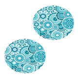 Maxbell 2pcs Table Cover Decoration Elastic Edged Tablecloth Dia1.2m Round Blue